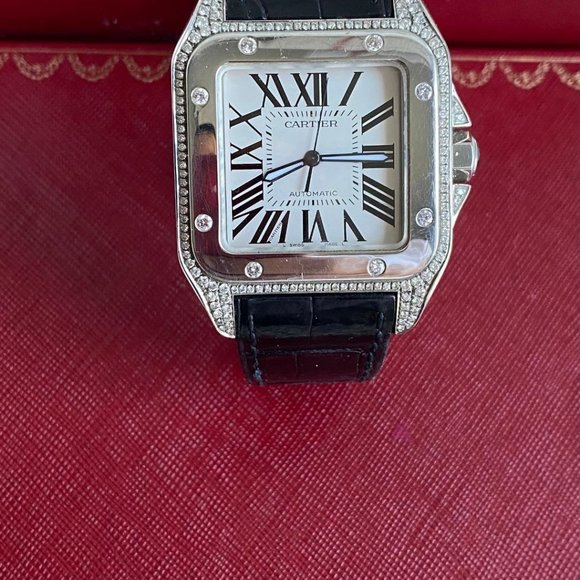 Cartier Men's Santos 100 XL Diamond Watch (PREOWN) - Picture 3 of 10